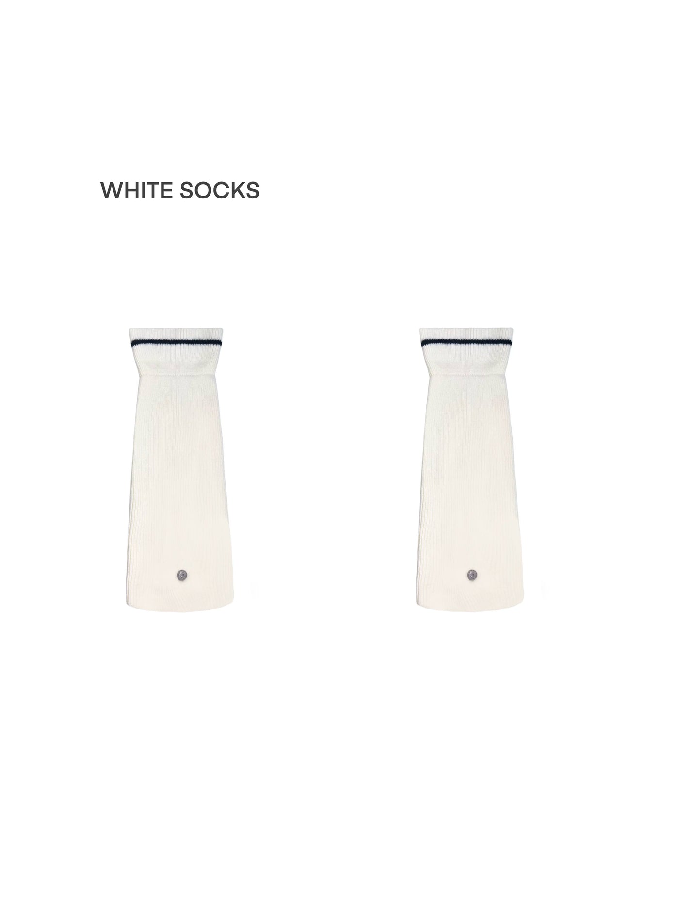 White Socks - Contrast Rib Series - Ribbed Sock Covers with Foldover Cuffs