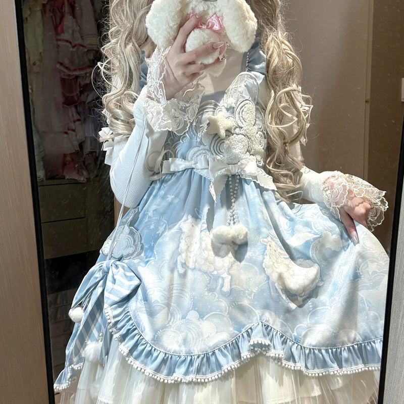 UNCHARTEDSTAR Cloud Dream Lolita JSK & Outfit Options — Shawl + Top + JSK