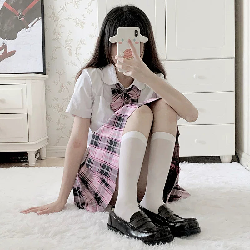 Floral Milk Cat - JK Basics - Calf Socks in 32 cm and 43 cm Lengths