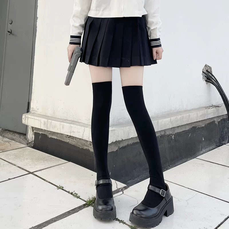 Floral Milk Cat - Velvet Over-the-Knee - Socks & Legwear with Anti-Slip Detail