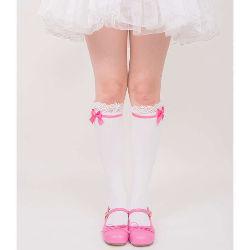Roji Roji - Spring Bow Lace Sweet Cotton Socks - Socks