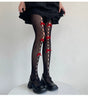 Black socks, red bow / One Size