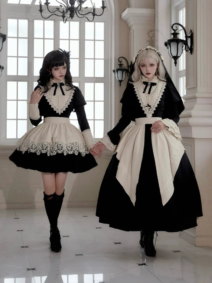 With PUJI - Nocturnes - Gothic Lolita OP Dress, Detachable Styling