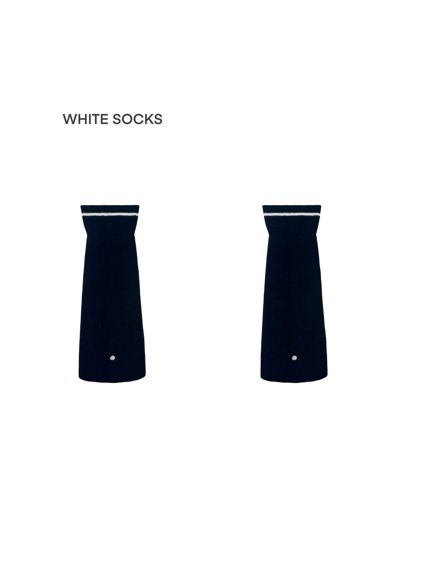 White Socks - Metal Buckle Slouch - Socks with a scrunched leg-warmer shape and metal buckle detail