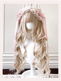 Sinwavy - Doll Girl - Pearl Beige Twin-Ponytail Long Curly Wig - Pearl beige - wig with ponytails set