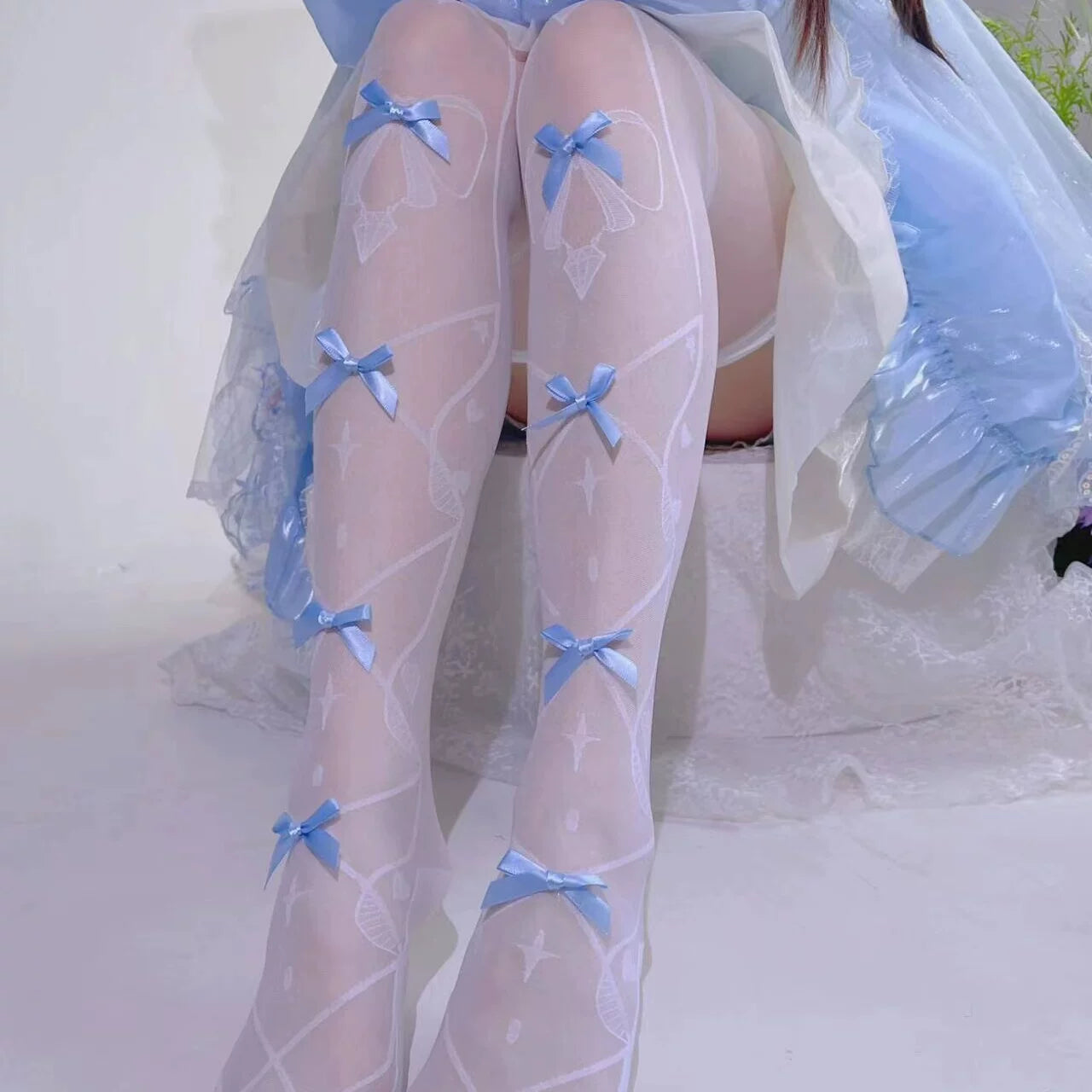 Fantasy Doll - Diamond Sweetheart - Bow Over-the-Knee Socks