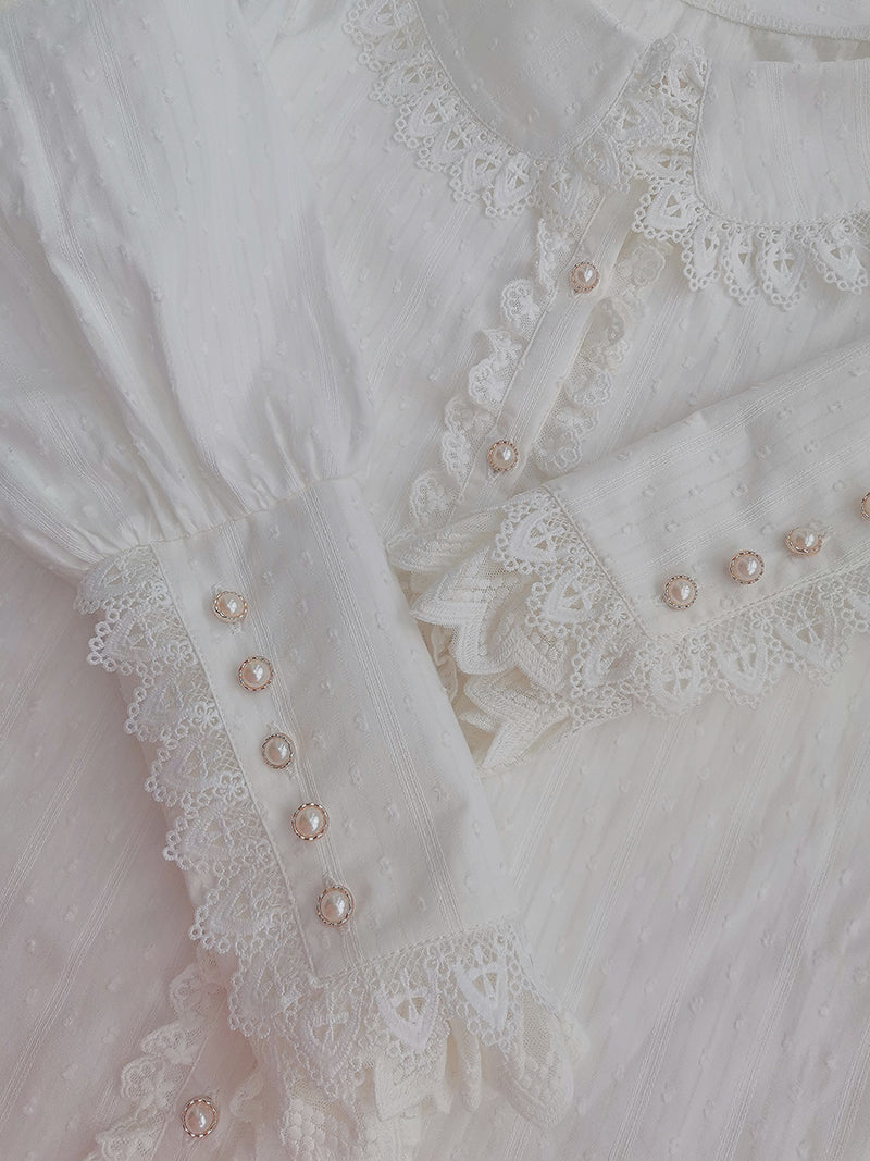 Yilia - Sweet Lolita Peter Pan Collar - Cotton Blouse Innerwear