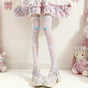 White socks, blue bow / One Size