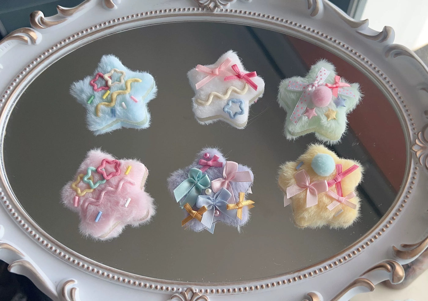Golden Pikaka - Pastel Star Hair Accessories - Fluffy Star Hair Clip