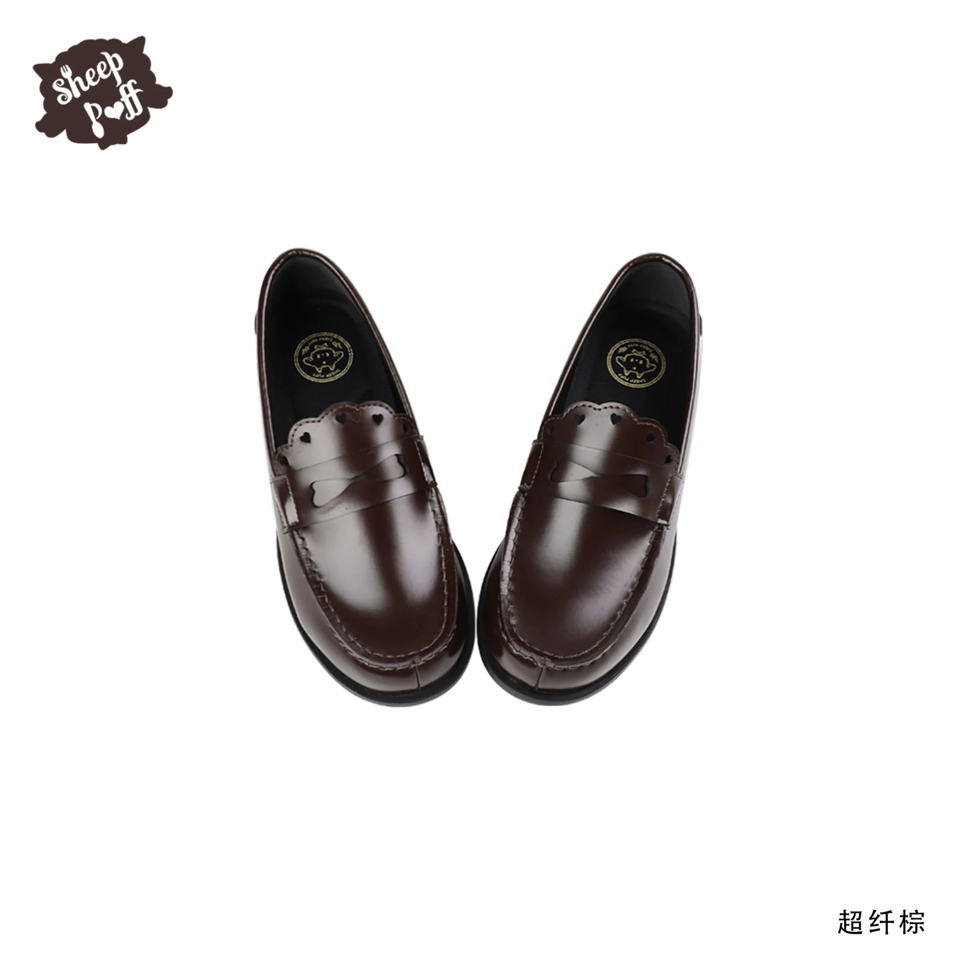 Sheep Puff Lolita shoes featuring a cute puff design, black color, and classic Mary Jane style with rounded toe.