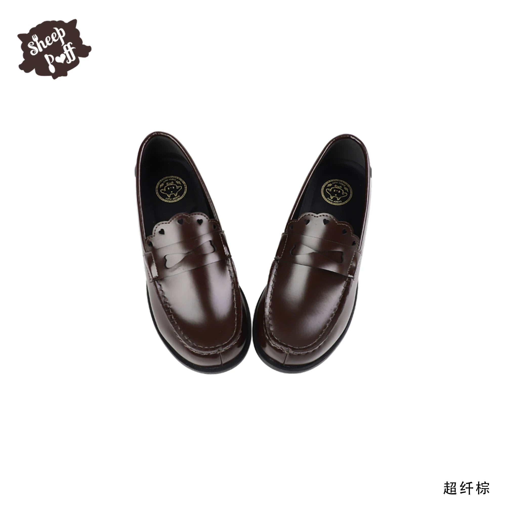 Sheep Puff Lolita shoes featuring a cute puff design, black color, and classic Mary Jane style with rounded toe.