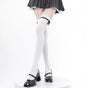 White socks, black (wool-free version) / One Size