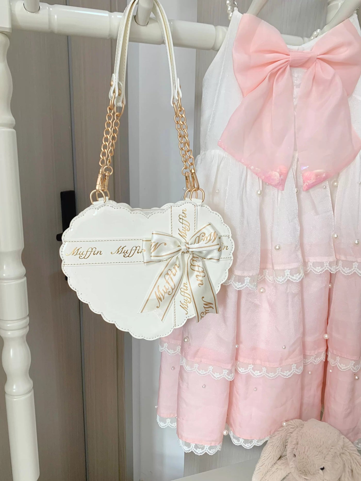 Lolita - Sweet Lolita Heart Bow Bag - Individually Selectable Lolita