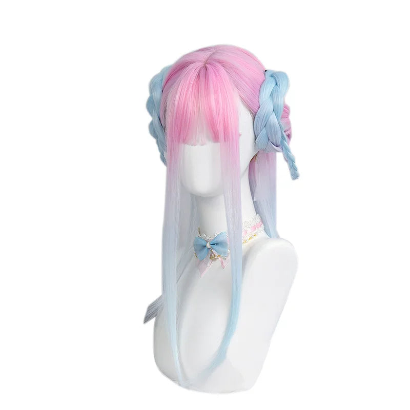 Sinwavy pink-blue gradient straight wig - view 5