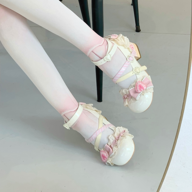 Aimee Strawberry Limited 2.0 Lolita shoes — White colour, product view