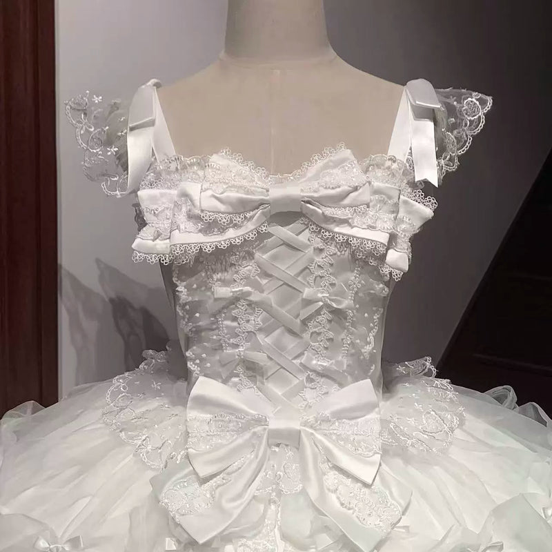 Sugar Girl - Velvet Sweetheart - Doll-like Sweet Lolita Jumper Dress, Bow Accents