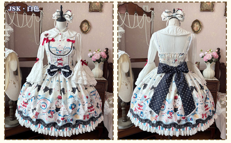 TwilightCrush - Mystery Rabbit Tea Party - Alice OP / JSK Lolita Dress - detail view 9