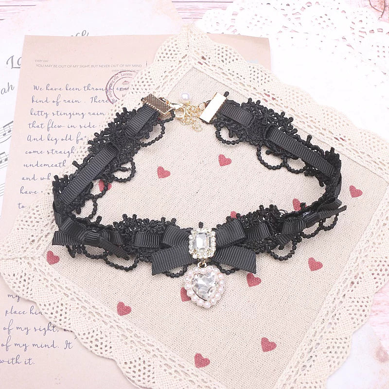 Independent Brand - Heart Pearl Bow - Necklaces, Bracelets and Collars with Heart Charms