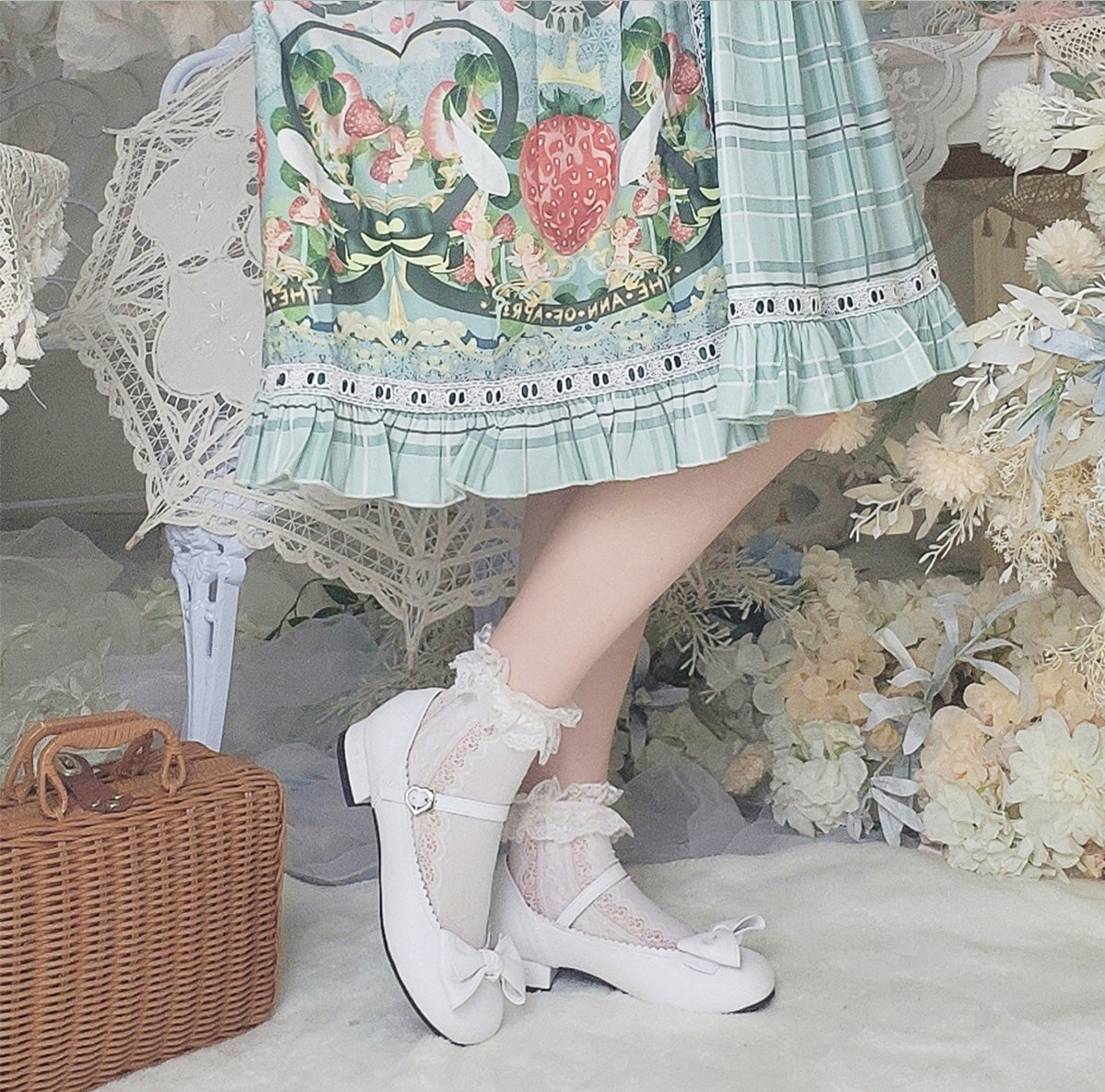 Sosic - Kawaii Lolita Bow Falt Shoes - Shoes