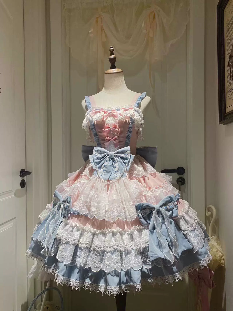 Qianmu Original - Maiden's Whispers - Tiered Sweet Lolita JSK