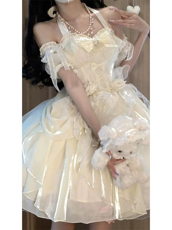 Creamy - Natural Princess - Natural-Color JSK Dress with Layered Ruffles
