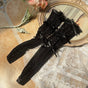 One Size / Black socks with black bow