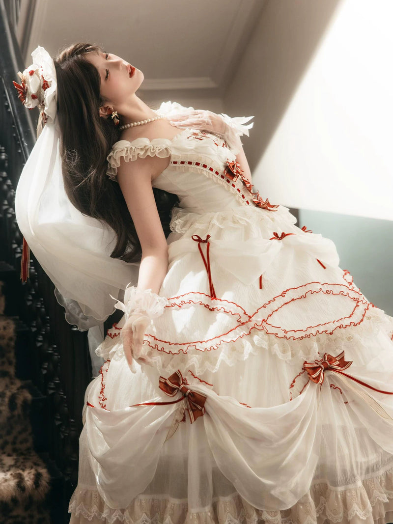 Dream Island - Little Cake - Sleeveless sweet bridal lolita jumper