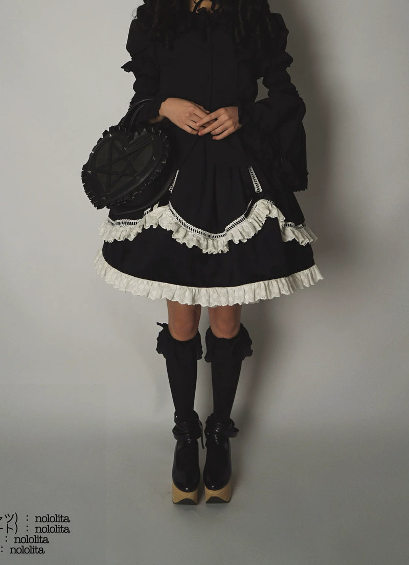 Nololita - Nightingale - Doll-Collar Blouse with Sleeve, Bow Tie and Lace Sock Options - option image