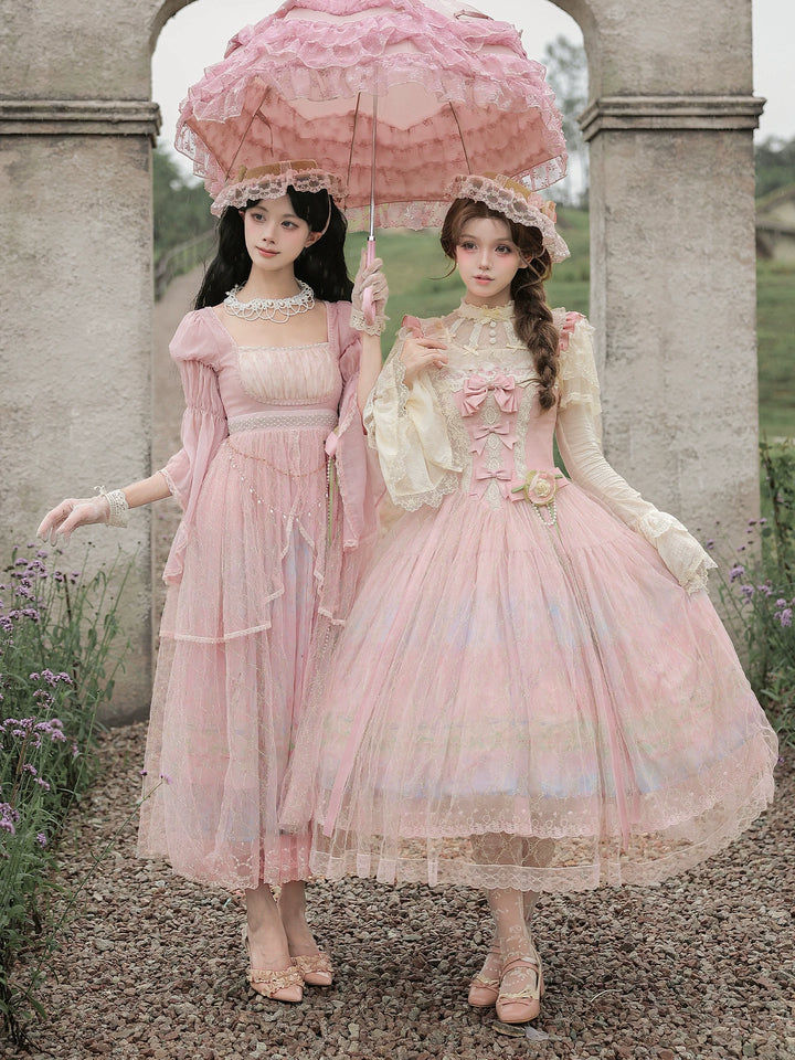With PUJI - Giverny Spring - Lolita Dress Collection, High-waist Silhouette & Full Skirt
