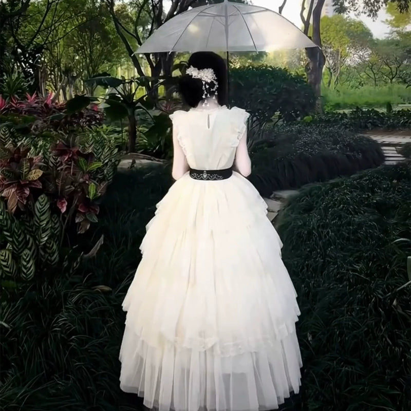 Dream Gift Box - Ivory Tower - Off-White OP Dress with Flutter Sleeves