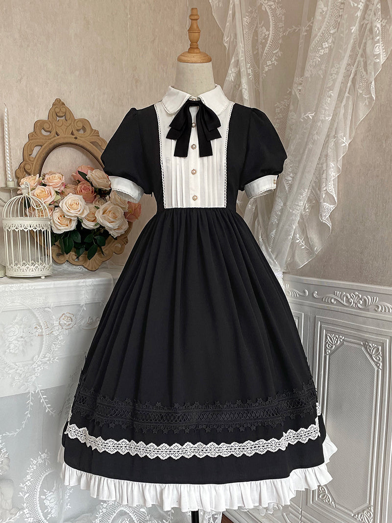 Your Princess - Maid Lolita Puff Sleeve Black Dress - OP Dress