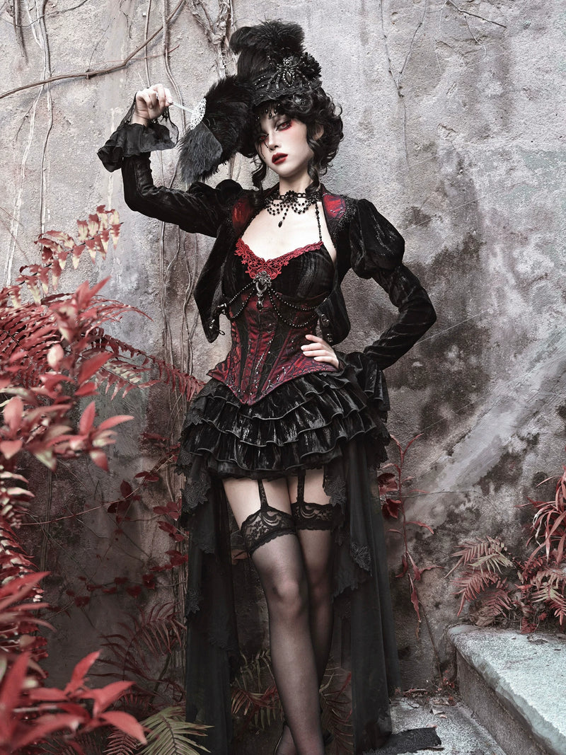 BLOOD SUPPLY: The Duchess Velvet Camisole and Waist Corset, product view 5