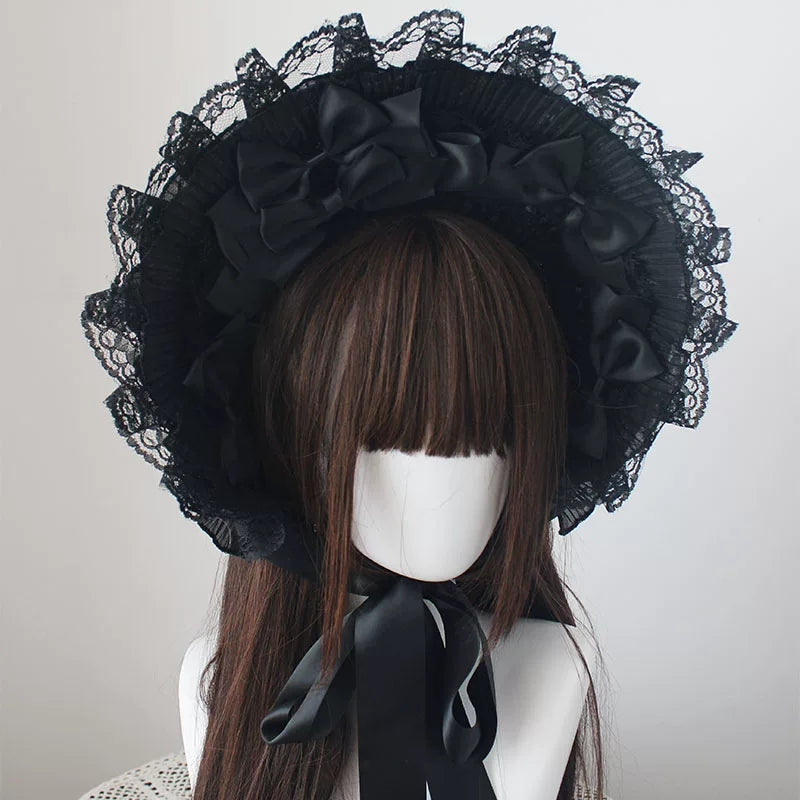 Deer Girl Handmade - Black Lace Ribbon - Black Lace Flat Hat Selection