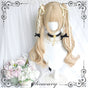Pearl beige (short wig + long curly ponytail set)