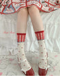 Red / mid-calf socks 36cm
