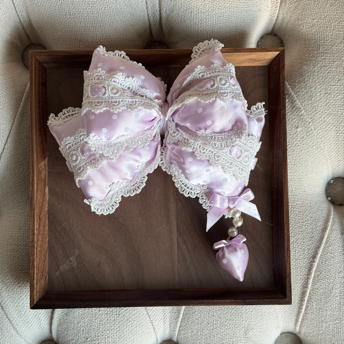 MAID - Polka Dot Bow - Sweet Lolita Headdress with Bunny-Ear Options - product detail 12