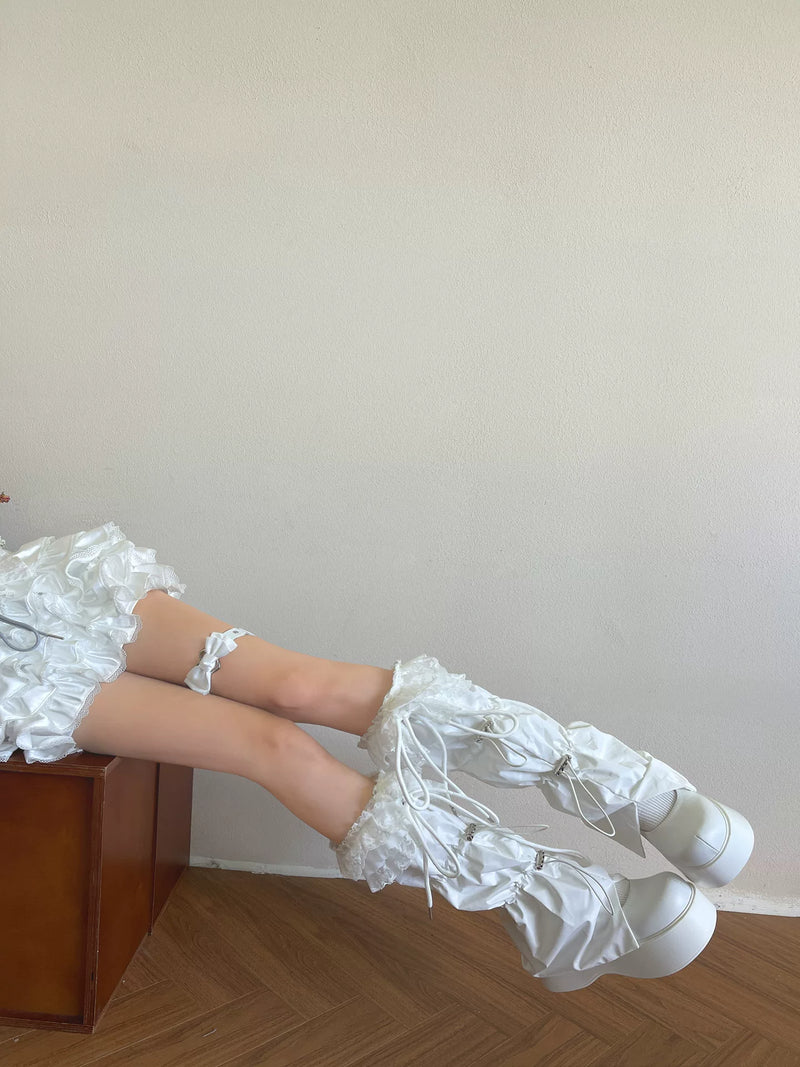 Sock Noble - Light Vintage - Lace Sock Covers with Drawstring Ties