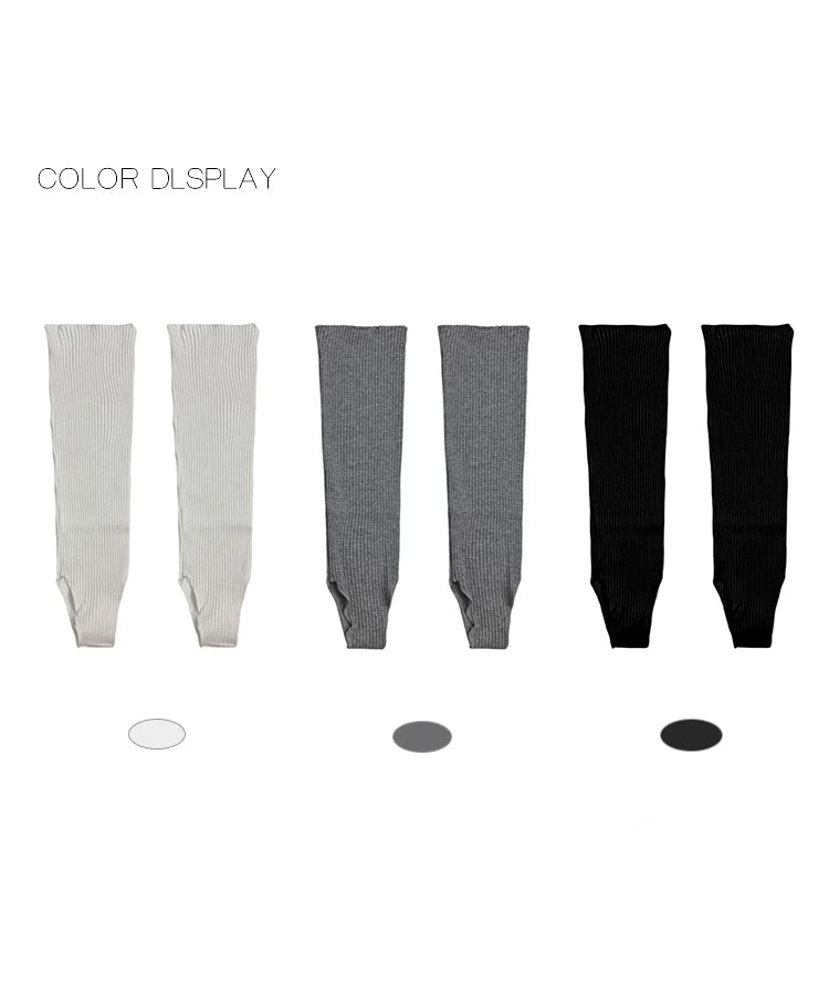 White Socks ribbed stirrup scrunch socks in grey, white and black