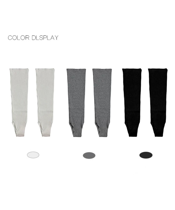 White Socks white slouch stirrup socks with a scrunched mid-calf leg and open foot.