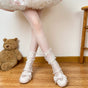 White socks, beige bow / One Size