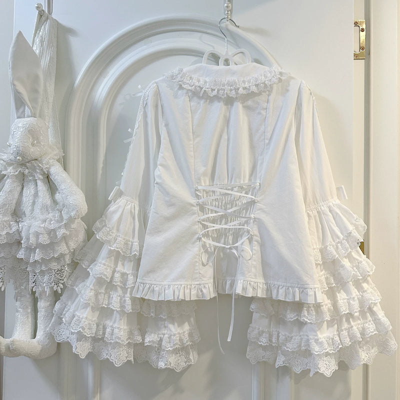 Treasure Box Lolita - Spring Sakura - Cotton Princess-Sleeve Lolita Blouse - detail view 4