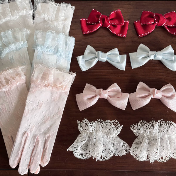 Maidou Christmas Lace Gloves & Bow Options — additional product view