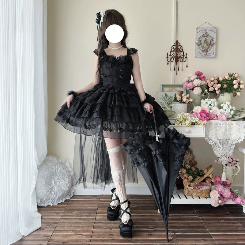 Lady Han Reborn Feather ballet bridal JSK dress by Lolita Fetch, featuring elegant feather details and a classic ballet-inspired design.