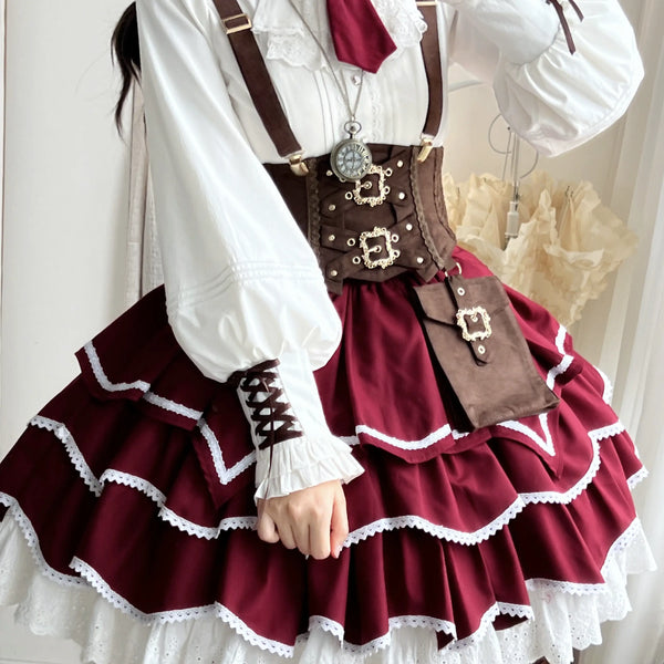 Little Red Riding Hood Steampunk Christmas Lolita Outfit — additional product view