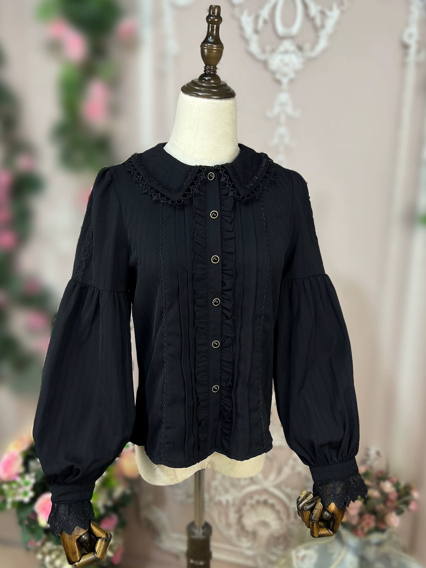 DMFS Lolita - Sweet Lolita Blouse Winter Doll - Collar Shirt Long Sleeve Fit Top Innerwear