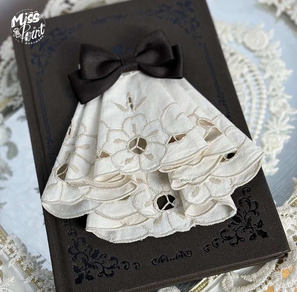 Classical Chocolate - Classic Lolita Accessory Bowler Hat BNT Beret Jabot Jabot - Black Bow