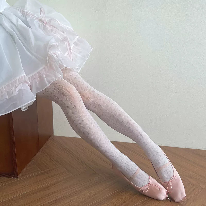 Sock Noble - Openwork Lace - Heart-Pattern Lace Tights