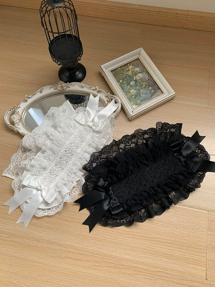 With PUJI - Bei Ly - Lolita Hair Accessory, Lace Trim & Bow Detail detail view 3