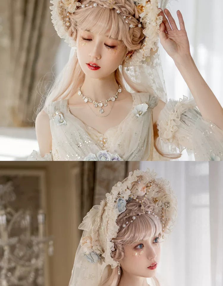 Lolita - Bridal Tea Party - Necklace or Veiled Hat
