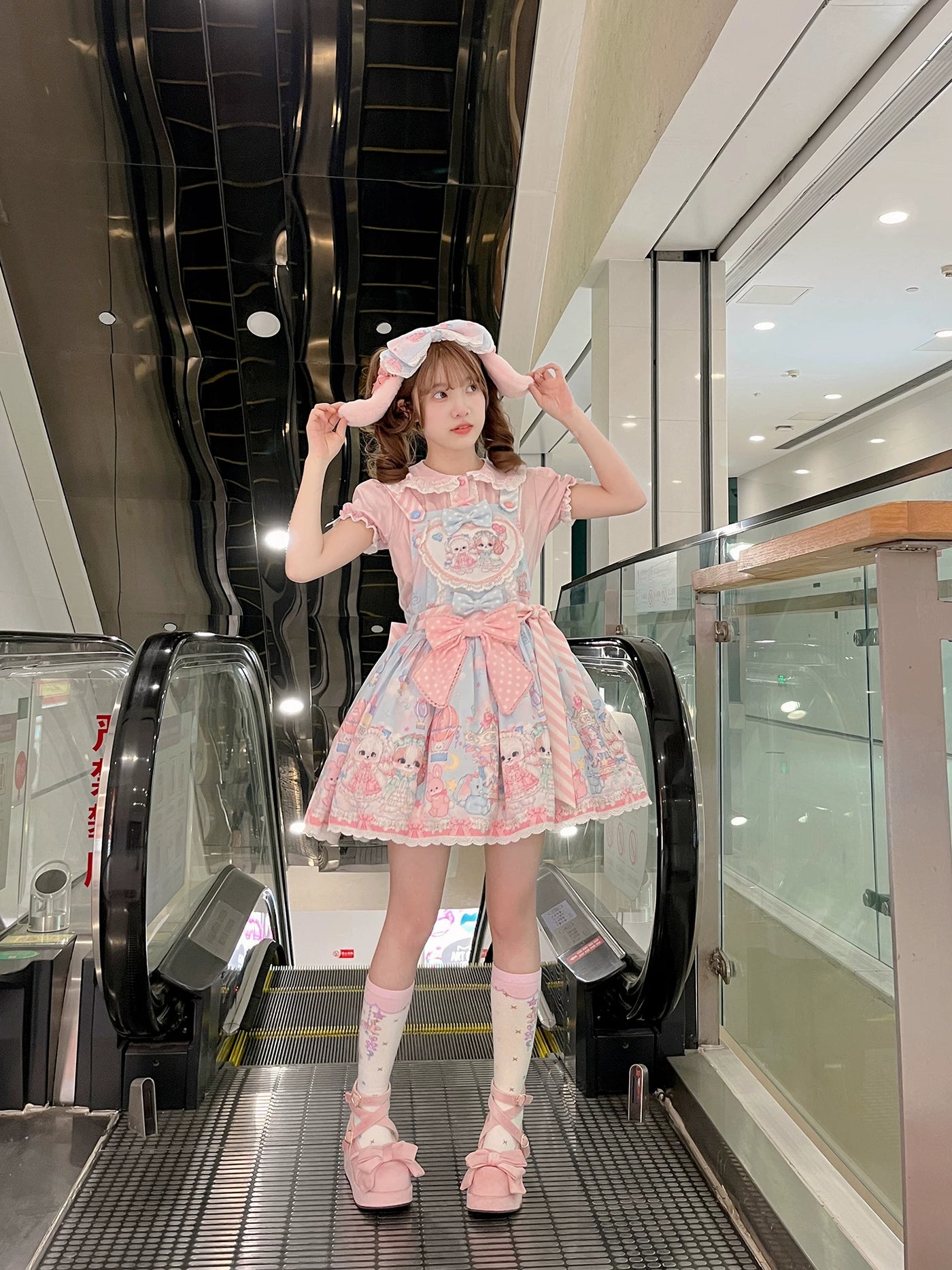 Puppy Paradise - Sweet Printed Pinafore JSK Dress - detail view 4